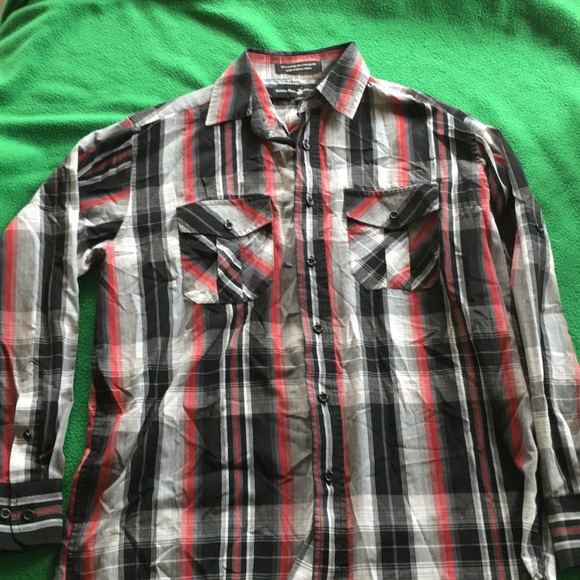 red and black check t shirt mens
